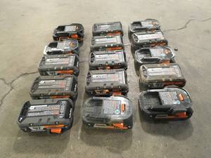 Mix lot of Ridgid Batteries Customer return Review all pictures