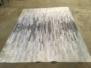 SAFAVIEH  Faux Hide IvoryLight Gray 8 ft. x 10 ft. Machine Washable Striped Area Rug Customer return Review all pictures