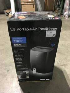 LG Electronics  8,000 BTU (DOE) 115-Volt Portable Air Conditioner LP0821GSSM Cools 350 Sq. Ft. with Dehumidifier Function, Wi-Fi Enabled Customer returns review all pictures