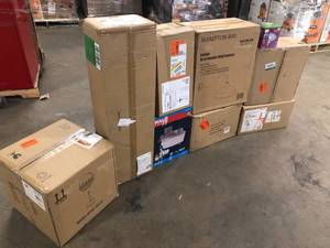 lot 27 image: Mix lot of Hampton Bay Lights and Fans Customer returns Review all pictures
