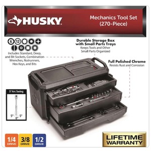 lot 8 image: New Husky Mechanics Tool Set (270-Piece)