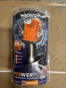 lot 23 image: New Waterpik Height Select 7-Spray Patterns Handheld Shower Head in Brushed Nickel
