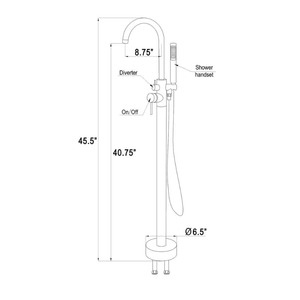 lot 37 image: Akdy - Matte Black - Free Standing Floor Mount Tub Faucet