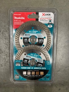 lot 51 image: Makita -  4.5 in. Turbo Rim Diamond Blade for General Purpose (2-Pack)