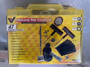 lot 106 image: 2 New Victor 70126-8 Tire Toolbox Deluxe Maintenance Kit 47 Piece