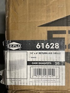 lot 110 image: 8 New EZ-FLO 14 in. x 6 in. Steel Return Air Grille, White
