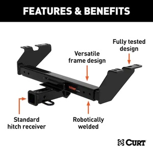 lot 113 image: Curt - Class 3 Multi Fit Trailer Hitch with 2 Receiver, Towing Draw Bar