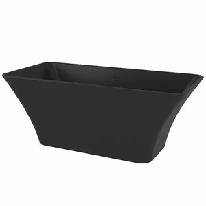 lot 24 image: Freestanding 53.9 in. Fiberglass FlatBottom Non-Whirlpool Bathtub in Matte Black