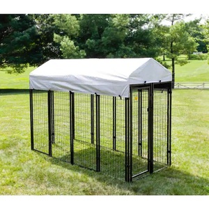 lot 71 image: KennelMaster  4 ft. x 8 ft. x 6 ft. Welded Wire Dog Fence Kennel Kit