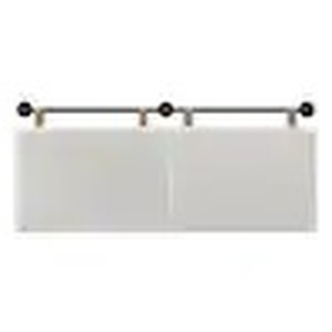 lot 99 image: Nathan James  Charlie 61 in. W WhiteBlack Queen Wall Mount Padded Headboard, Adjustable Height with Black Metal Rail