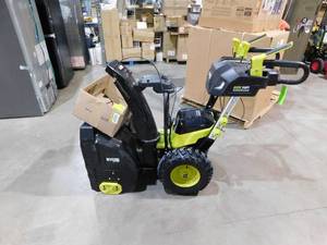 lot 35 image: RYOBI  40V HP Brushless Whisper Series 24 2-Stage Cordless Electric Self-Propelled Snow Blower - (2) 6 Ah Batteries & Charger