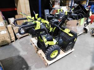 lot 48 image: (2) Ryobi Snow Blower for parts or repair