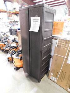lot 79 image: Plastic Freestanding Garage Cabinet in Brown (26 in. W x 74 in. H x 23 in. D)