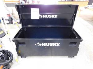 lot 88 image: Husky 60 in. W x 24 in. D Steel Job Site Tool Box in Black