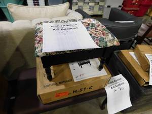 lot 91 image: (2)  Homecraft Furniture  Cream and Cherry Accent Foot Stool