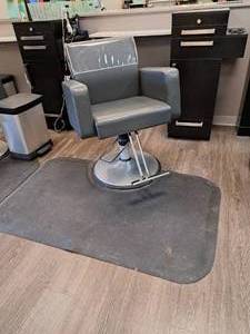 Hair Cutting Station - Salon Chair, Salon Storage Cabinet, Shelf and Floor Mat