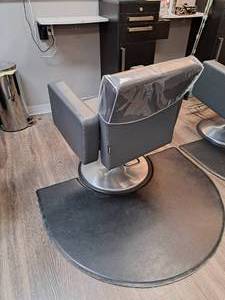 Hair Cutting Station - Salon Chair, Salon Storage Cabinet, Shelf and Floor Mat