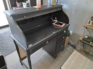 4-drawer Wood Office Desk with Bookcase