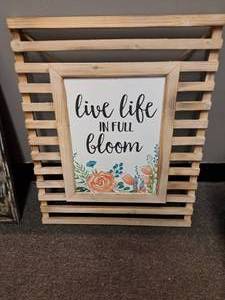 Live Life In Full Bloom Floral theme Framed Wall Art