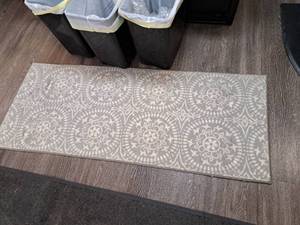 GreyWhite Area Rug 59x24