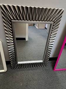 Grey Decorative Framed Wall Mirror 23x35