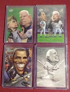 (4) Upper Deck Presidential Predictors Cards - Obama, McCain