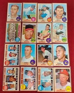 (16) 1968 Topps Baseball Cards