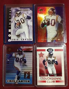 (4) Numbered Cris Carter Cards