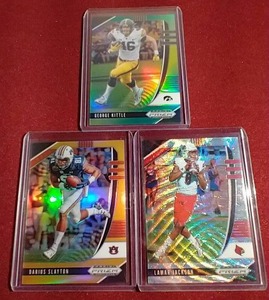 (3) Numbered Prizm NFL Cards - Lamar Jackson, Kittle, Slayton