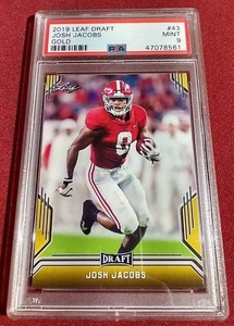 2019 Leaf Draft Gold Josh Jacobs - PSA 9