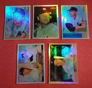 2007 Bowman Heritage Mickey Mantle 5-Card Set - All Rainbow Foils