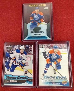 (3) Drake Caggiula Rookie Cards - (2) Young Guns & (1) #d