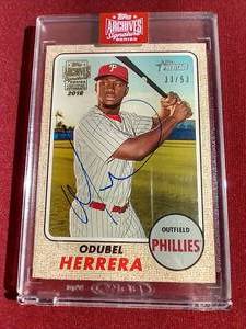 Encased Topps Archives Signature Odubel Herrera - #d53