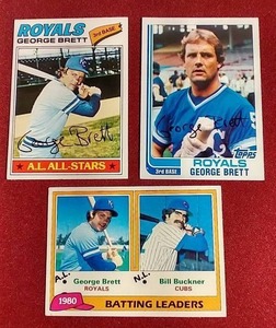 (3) Vintage George Brett Cards - 70s & 80s