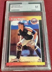 1989 Donruss Craig Biggio Rookie Card - AGS 9