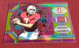Panini Prizm John Elway Insert - Pink Stained Glass