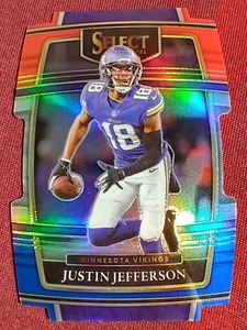 2021 Select Red & Blue Prizm Die-Cut Justin Jefferson