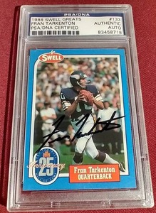 Slabbed Autographed Fran Tarkenton Card - PSADNA Certified