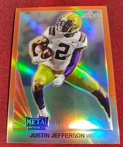2020 Leaf Metal Orange Justin Jefferson Rookie Card #d5