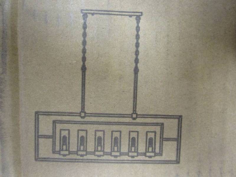 lot 225 image: LNC A03975 Modern Flat Black  Dark Gold Island Light Fixture (OPEN BOX)