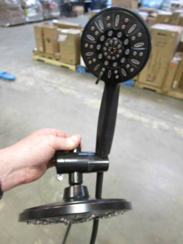 lot 244 image: Bronze ShowerHead with Hose Sprayer (OUT OF PACKAGING)