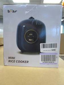 lot 309 image: BEAR Rice Cooker 2 Cups Uncooked(4Cups Cooked), Small Rice Cooker Steamer in Blue (OPEN BOX)