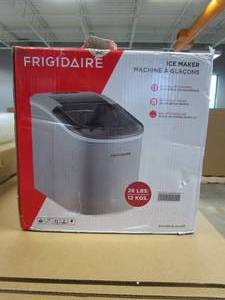 lot 310 image: FRIGIDAIRE EFIC189-Silver Compact Ice Maker, 26 lb per Day, Silver (OPEN BOX)