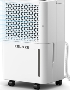 lot 355 image: COLAZE Dehumidifier for Home wDrain Hose, 30pints, 0.55 Gallon Water Tank (OPEN BOX)