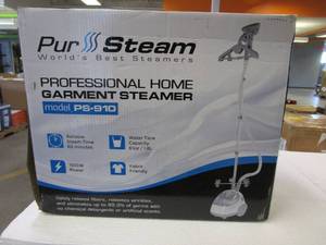 lot 341 image: PurSteam Garment Steamer, Heavy Duty Powerful Fabric Steamer with Fabric Brush and Garment Hanger (OPEN BOX)