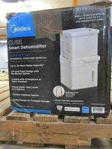 lot 353 image: Midea Cube 20-Pint Smart WiFi Dehumidifier, Coverage up to 2,000 sq. ft. (OPEN BOX)