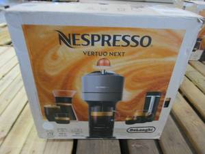 lot 359 image: Nespresso Vertuo Next Coffee and Espresso Machine by DeLonghi,14 ounces White (SLIGHTLY USED, OPEN BOX)
