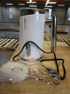 lot 360 image: Huogary Milk Frother, Milk Steamer for Milk Foam & Hot Milk(4.5oz10.5oz), Electric Milk Frother and Warmer for Homemade Coffee, 120V in White (OPEN BOX)