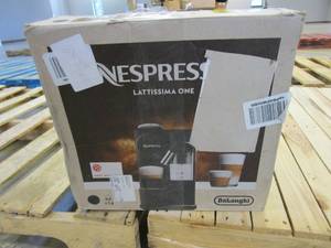 lot 366 image: Nespresso - Lattissima One Original Espresso Machine with Milk Frother by DeLonghi - Black (USED, OPEN BOX)