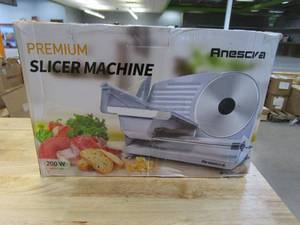 lot 401 image: Meat Slicer, Anescra 200W Electric Deli Food Slicer (MISSING BLADES, OPEN BOX)